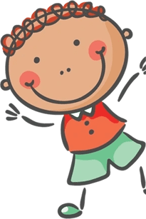 A cartoon of a boy with a bow on his head.